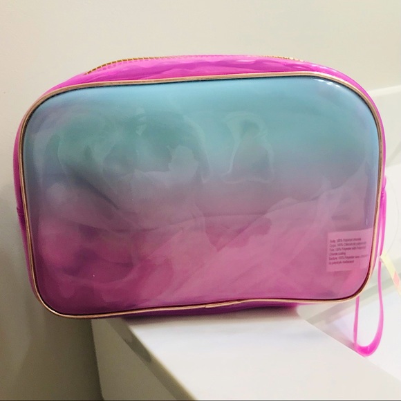 🆕PINK SUPER CUTE COSMETIC BAG/MERMAID COLORS ZIPPER CLOSURE/PINK ON FRONT/NWT!! - Picture 4 of 14